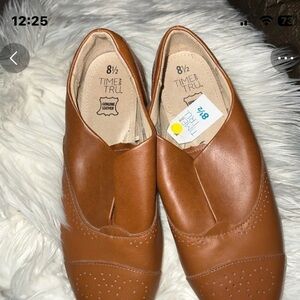 Time and Tru Men's Tan Leather Slip-Ons
